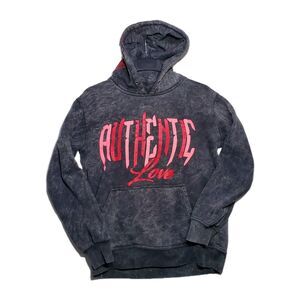 Vintage Authentic Love Marble Gray Hooded Hoodie Sweatshirt Sm Kangaroo Pocket